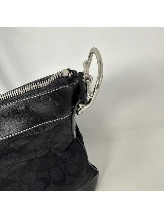 Coach Chelsea Signature Black Canvas & Leather Bag( No Strap) - Picture 4 of 11